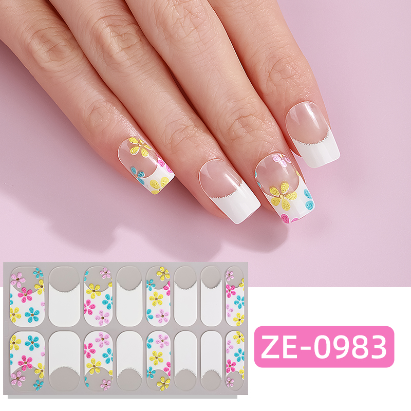 Full Cover Adhesive - 16팁 그라데이션 마블 풀커버 네일 폴리쉬